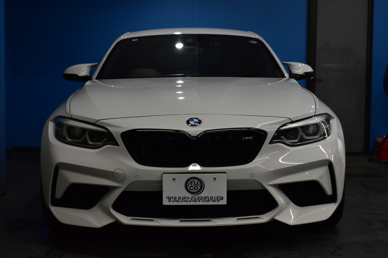 BMW Mシリーズ M2 ｺﾝﾍﾟﾃｨｼｮﾝ 6速MT LCI後期 ｺﾝﾍﾟﾃｨｼｮﾝ専用410馬力ｴﾝｼﾞﾝ ﾍｷｻｺﾞﾅﾙLEDﾍｯﾄﾞﾗｲﾄ&ﾃｰﾙ ﾋｰﾀｰ付黒革 ﾀｯﾁﾊﾟﾈﾙHDDﾅﾋﾞBｶﾒﾗ 専用19AW 車線逸脱&歩行者警告 衝突軽減ﾌﾞﾚｰｷ ｶｰﾎﾞﾝｲﾝﾃﾘｱ Mｼｰﾄﾍﾞﾙﾄ  2年保証