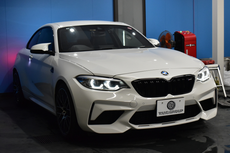 BMW Mシリーズ M2 ｺﾝﾍﾟﾃｨｼｮﾝ 6速MT LCI後期 ｺﾝﾍﾟﾃｨｼｮﾝ専用410馬力ｴﾝｼﾞﾝ ﾍｷｻｺﾞﾅﾙLEDﾍｯﾄﾞﾗｲﾄ&ﾃｰﾙ ﾋｰﾀｰ付黒革 ﾀｯﾁﾊﾟﾈﾙHDDﾅﾋﾞBｶﾒﾗ 専用19AW 車線逸脱&歩行者警告 衝突軽減ﾌﾞﾚｰｷ ｶｰﾎﾞﾝｲﾝﾃﾘｱ Mｼｰﾄﾍﾞﾙﾄ  2年保証