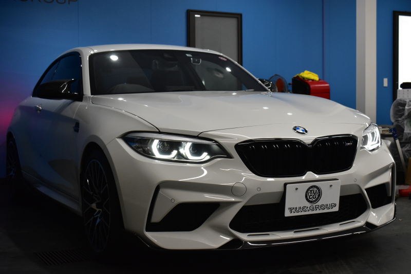 BMW Mシリーズ M2 ｺﾝﾍﾟﾃｨｼｮﾝ MDCT 7速DCT LCI後期 ﾍｷｻｺﾞﾅﾙLEDﾍｯﾄﾞﾗｲﾄ&ﾃｰﾙ ﾋｰﾀｰ付黒革 harman/kardon ﾀｯﾁﾊﾟﾈﾙHDDﾅﾋﾞBｶﾒﾗ 19AW 車線逸脱&歩行者警告 衝突軽減ﾌﾞﾚｰｷ ｶｰﾎﾞﾝｲﾝﾃﾘｱ Mｼｰﾄﾍﾞﾙﾄ  2年保証