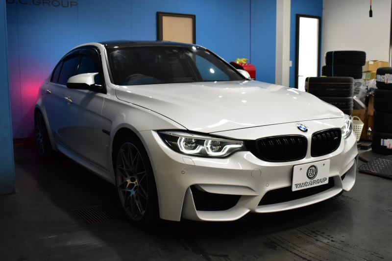 BMW Mシリーズ M3ｾﾀﾞﾝ ｺﾝﾍﾟﾃｨｼｮﾝ 450馬力 LCI後期 ｱﾀﾞﾌﾟﾃｨﾌﾞMｻｽ ﾍｷｻｺﾞﾅﾙLEDﾍｯﾄﾞﾗｲﾄ&ﾃｰﾙ HUD 7速DCT 専用鍛造20AW 専用軽量ﾋｰﾀｰ付黒革 ﾊｰﾏﾝｶｰﾄﾞﾝ 車線変更＆逸脱＆歩行者警告 ﾀｯﾁﾊﾟﾈﾙﾅﾋﾞBｶﾒﾗ 前後PDC ﾌﾙｾｸﾞ 電動ﾘｱｻﾝｼｪｰﾄﾞ 2年保証