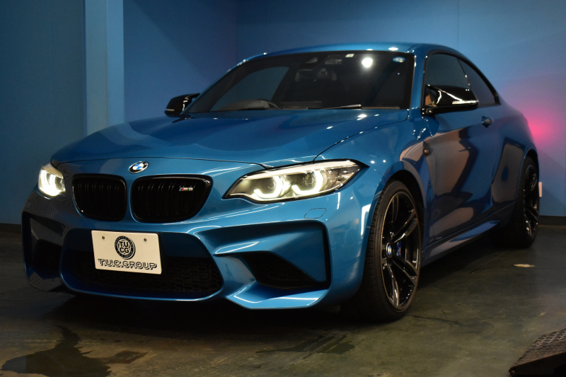 BMW Mシリーズ M2 6速MT LCI後期 ﾋｰﾀｰ付黒革 ｱﾀﾞﾌﾟﾃｨﾌﾞﾍｷｻｺﾞﾅﾙLEDﾍｯﾄﾞﾗｲﾄ&ﾃｰﾙ  ﾀｯﾁﾊﾟﾈﾙHDDﾅﾋﾞ Bｶﾒﾗ Scan-Speak社製ｽﾋﾟｰｶｰ/Studie Sound System 19AW 車線逸脱&歩行者警告 衝突軽減 ｶｰﾎﾞﾝｲﾝﾃﾘｱ  ﾌﾞﾗｯｸｸﾞﾘﾙ iｽﾄｯﾌﾟ ｽﾏｰﾄｷｰ 2年保証