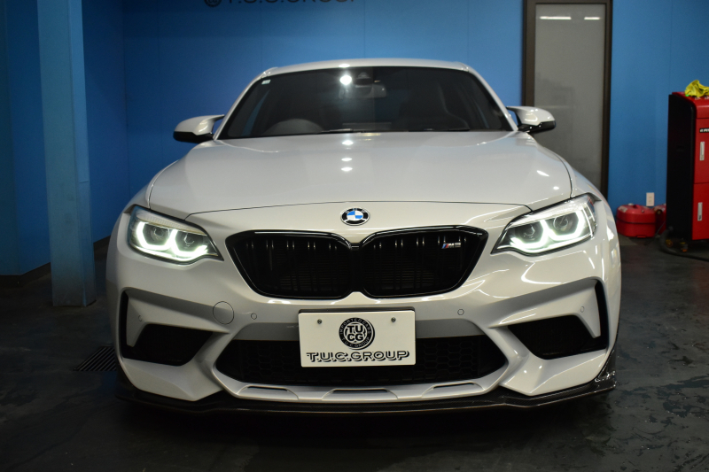 BMW Mシリーズ M2 ｺﾝﾍﾟﾃｨｼｮﾝ 6速MT LCI後期 ｺﾝﾍﾟﾃｨｼｮﾝ専用410馬力ｴﾝｼﾞﾝ LEDﾍｯﾄﾞﾗｲﾄ&ﾃｰﾙ OHLINS車高調 ﾋｰﾀｰ付黒革 ﾀｯﾁﾊﾟﾈﾙHDDﾅﾋﾞBｶﾒﾗ 専用19AW 車線逸脱&歩行者警告 衝突軽減B ｶｰﾎﾞﾝｲﾝﾃﾘｱ Mｼｰﾄﾍﾞﾙﾄ  2年保証