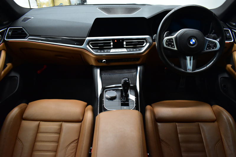 BMW 4シリーズ M440i xDriveｸﾞﾗﾝｸｰﾍﾟ 1ｵｰﾅｰ ﾋｰﾀｰ付茶革Mｽﾎﾟｰﾂｼｰﾄ ｲﾉﾍﾞｰｼｮﾝ&ｻｳﾝﾄﾞ&ﾊｲﾗｲﾝP ﾚｰｻﾞｰLEDﾍｯﾄﾞﾗｲﾄ HUD Mｽﾎﾟｰﾂﾃﾞﾌ&ﾌﾞﾚｰｷ 可変Mｻｽ ﾗｲﾌﾞｺｯｸﾋﾟｯﾄ全周囲ｶﾒﾗ Pｱｼｽﾄ LCW Apple Car Play ﾌﾙｾｸﾞ harman/kardon 19AW 2年保証
