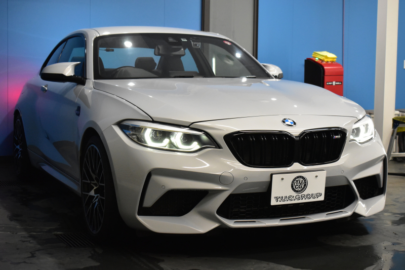 BMW Mシリーズ M2 ｺﾝﾍﾟﾃｨｼｮﾝ MDCT 7速DCT LCI後期  ﾊｰﾏﾝｶｰﾄﾞﾝ 専用410馬力ｴﾝｼﾞﾝ LEDﾍｯﾄﾞﾗｲﾄ&ﾃｰﾙ ﾋｰﾀｰ付黒革 ﾀｯﾁﾊﾟﾈﾙHDDﾅﾋﾞBｶﾒﾗ 19AW 衝突軽減B 車線逸脱＆歩行者警告 ｶｰﾎﾞﾝｲﾝﾃﾘｱ Mｼｰﾄﾍﾞﾙﾄ 2年保証