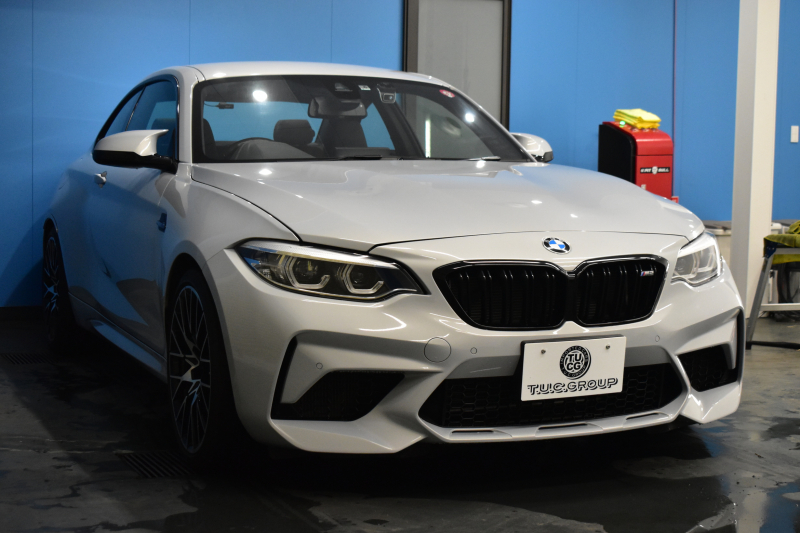 BMW Mシリーズ M2 ｺﾝﾍﾟﾃｨｼｮﾝ MDCT 7速DCT LCI後期  ﾊｰﾏﾝｶｰﾄﾞﾝ 専用410馬力ｴﾝｼﾞﾝ LEDﾍｯﾄﾞﾗｲﾄ&ﾃｰﾙ ﾋｰﾀｰ付黒革 ﾀｯﾁﾊﾟﾈﾙHDDﾅﾋﾞBｶﾒﾗ 19AW 衝突軽減B 車線逸脱＆歩行者警告 ｶｰﾎﾞﾝｲﾝﾃﾘｱ Mｼｰﾄﾍﾞﾙﾄ 2年保証