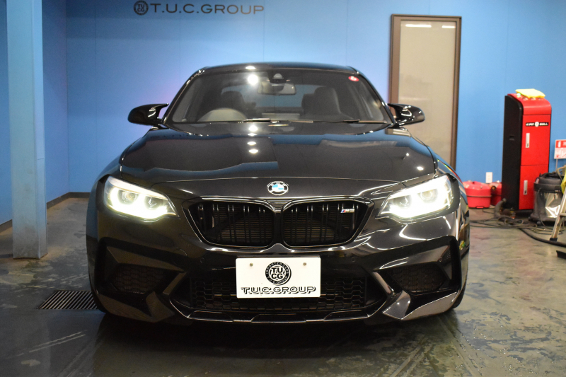 BMW Mシリーズ M2 ｺﾝﾍﾟﾃｨｼｮﾝ MDCT 7速DCT 型式変更後｢2U7230｣ 1ｵｰﾅｰ ﾊｰﾏﾝｶｰﾄﾞﾝ 専用410馬力ｴﾝｼﾞﾝ LEDﾍｯﾄﾞﾗｲﾄ&ﾃｰﾙ ﾋｰﾀｰ付黒革 ﾀｯﾁﾊﾟﾈﾙHDDﾅﾋﾞBｶﾒﾗ 19AW 衝突軽減B 車線逸脱＆歩行者警告 Mｼｰﾄﾍﾞﾙﾄ 2年保証