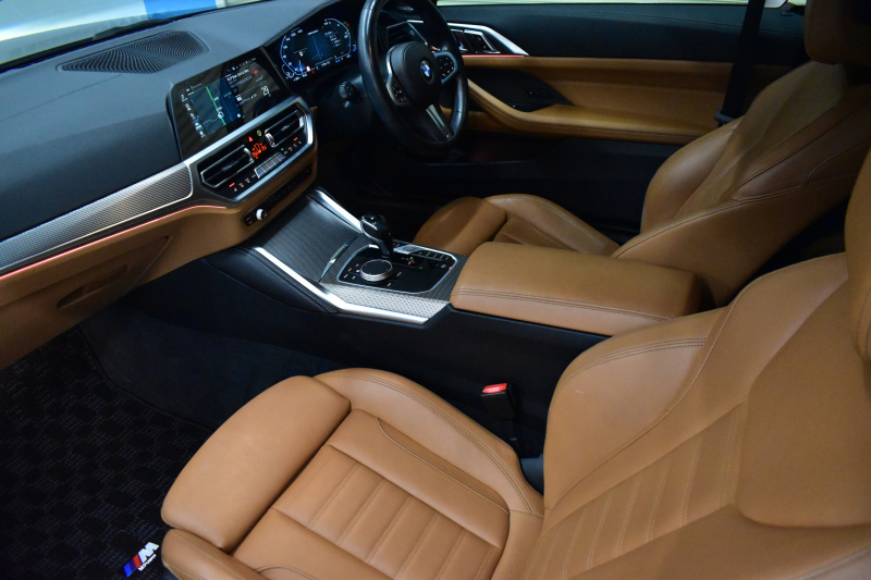 BMW 4シリーズ M440i xDriveｸｰﾍﾟ ﾋｰﾀｰ付茶革 ｲﾉﾍﾞｰｼｮﾝ&ｺﾝﾌｫｰﾄP 1ｵｰﾅｰ ﾚｰｻﾞｰLEDﾍｯﾄﾞﾗｲﾄ ACC HUD Mｽﾎﾟｰﾂﾃﾞﾌ&ﾌﾞﾚｰｷ 可変Mｻｽ ﾗｲﾌﾞｺｯｸﾋﾟｯﾄ全周囲ｶﾒﾗ Pｱｼｽﾄ LCW Apple Car Play ﾌﾙｾｸﾞ harman/kardon 19AW 2年保証