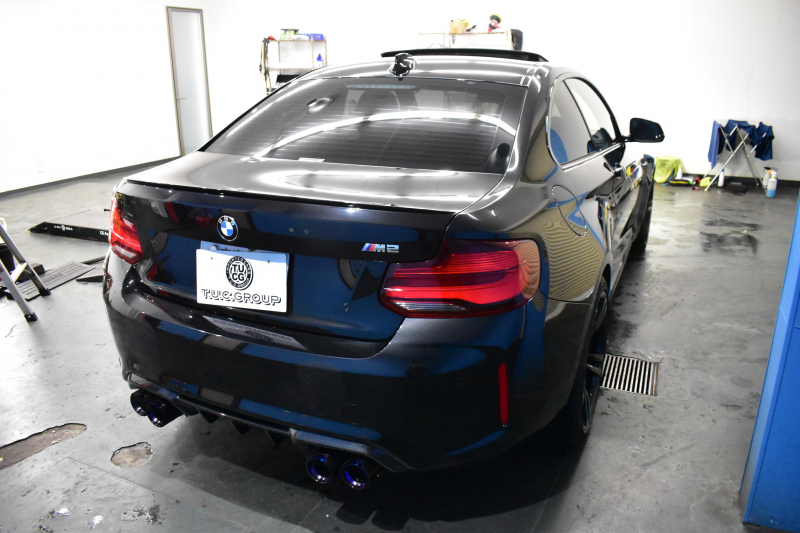 BMW Mシリーズ M2ｸｰﾍﾟMDCT ｻﾝﾙｰﾌ harman/kardon ﾋｰﾀｰ付黒革 Mperformanceｶｰﾎﾞﾝﾘｱﾃﾞｨﾌｭｰｻﾞｰ LEDﾘﾝｸﾞｷｾﾉﾝﾍｯﾄﾞﾗｲﾄ ﾀｯﾁﾊﾟｯﾄﾞHDDﾅﾋﾞ 19AW 車線逸脱&歩行者警告 衝突軽減ﾌﾞﾚｰｷ ｶｰﾎﾞﾝｲﾝﾃﾘｱ Bｶﾒﾗ iｽﾄｯﾌﾟ ｽﾏｰﾄｷｰ 2年保証