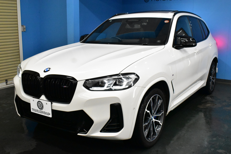 BMW X3 M40i ｾﾚｸﾄﾊﾟｯｹｰｼﾞ LCI後期 1ｵｰﾅｰ 変更後ﾃﾞｻﾞｲﾝLEDﾍｯﾄﾞﾗｲﾄ&ﾃｰﾙ ﾊﾟﾉﾗﾏｻﾝﾙｰﾌ ﾗｲﾌﾞｺｸﾋﾟｯﾄ 可変Mｻｽ 全席ﾋｰﾀｰ付ﾓｶﾚｻﾞｰ ﾊｰﾏﾝｶｰﾄﾞﾝ 20AW 追従ACC HUD ﾀｯﾁﾊﾟﾈﾙﾅﾋﾞ ﾌﾙｾｸﾞ 全周囲ｶﾒﾗ3Dﾋﾞｭｰ 電動Rｹﾞｰﾄ 2年保証