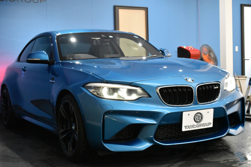 BMW Mシリーズ M2 6速MT LCI後期 ﾋｰﾀｰ付黒革 ｱﾀﾞﾌﾟﾃｨﾌﾞﾍｷｻｺﾞﾅﾙLEDﾍｯﾄﾞﾗｲﾄ&ﾃｰﾙ ﾀｯﾁﾊﾟﾈﾙHDDﾅﾋﾞBｶﾒﾗ 19AW 車線逸脱&歩行者警告 衝突軽減ﾌﾞﾚｰｷ ｶｰﾎﾞﾝｲﾝﾃﾘｱ ｽﾏｰﾄｷｰ 2年保証