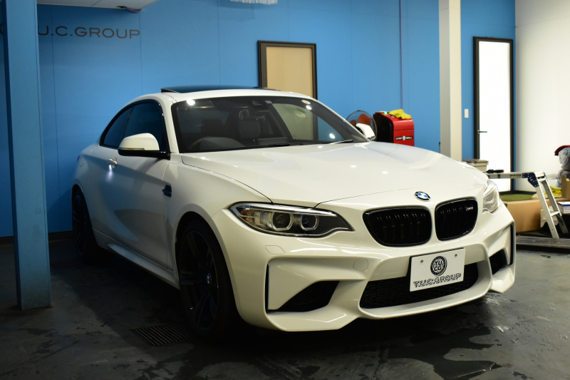 BMW Mシリーズ M2 MDCT 7速DCT ｻﾝﾙｰﾌ ﾋｰﾀｰ付黒革 LEDﾘﾝｸﾞｷｾﾉﾝﾍｯﾄﾞﾗｲﾄ ﾀｯﾁﾊﾟｯﾄﾞHDDﾅﾋﾞ 19AW  車線逸脱&歩行者警告 衝突軽減ﾌﾞﾚｰｷ ｶｰﾎﾞﾝｲﾝﾃﾘｱ Bｶﾒﾗ iｽﾄｯﾌﾟ ｽﾏｰﾄｷｰ 2年保証